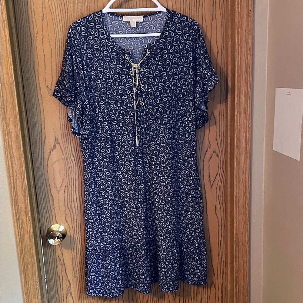 Women’s Michael Kors Blue and White Patterned Dress Worn once